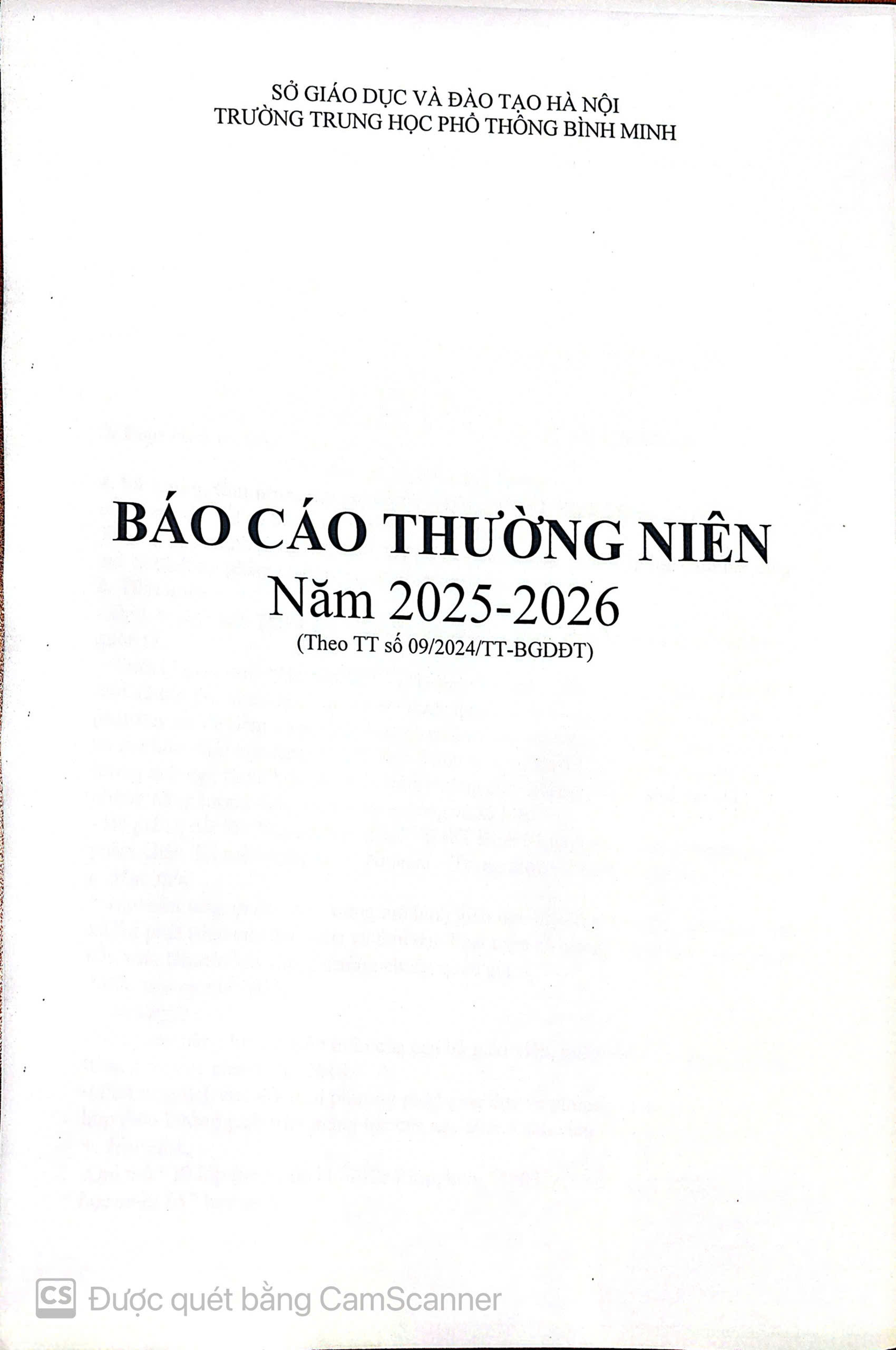 BÁO CÁO THƯỜNG NIÊN NĂM 2025-2026